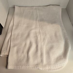Baby Morgan White Thermal Waffle Weave Receiving Blanket Vintage USA 25x34"